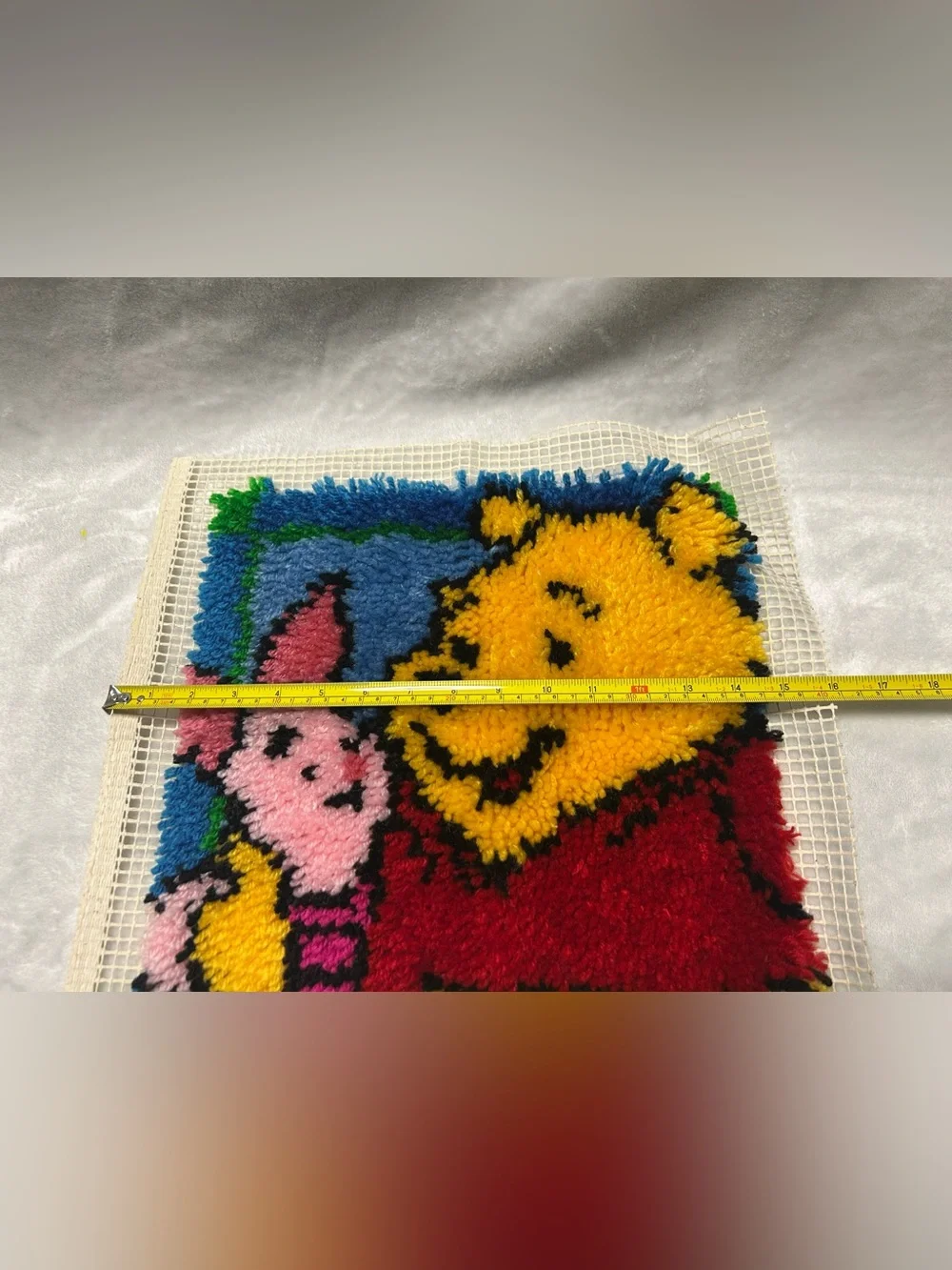 Vintage Winnie The Pooh piglet Latch Hook Tapestry Wall pillow cover rug Decor